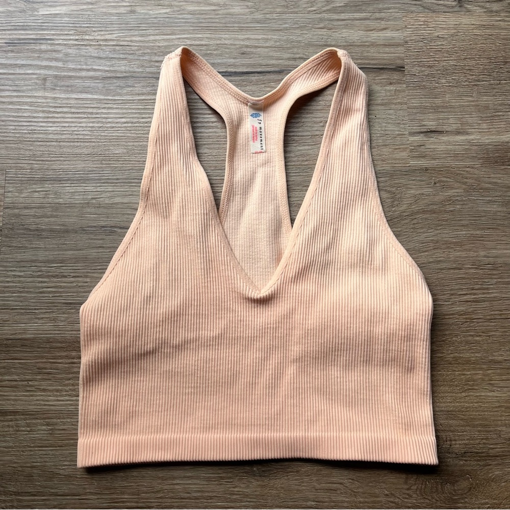 FP Movement by Free People Peach Ribbed Tank Top